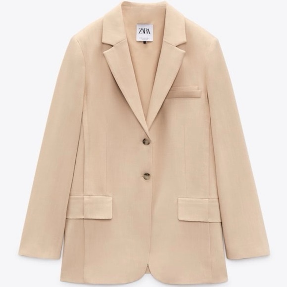 Zara 81% viscose Elegant Tan Women's Blazer - Picture 1 of 10